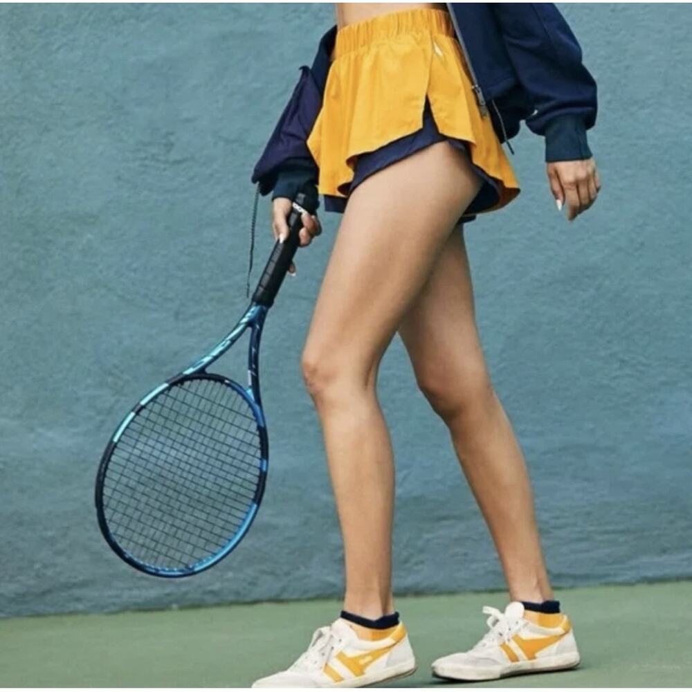 Free People Movement Hardio Cardio Shorts Yellow Blue Womens Size Small Active
